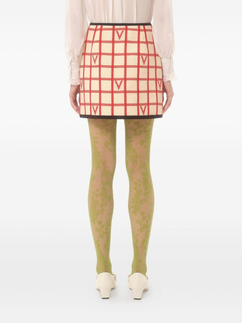 Valentino Garavani Check Skirt With Vlogo