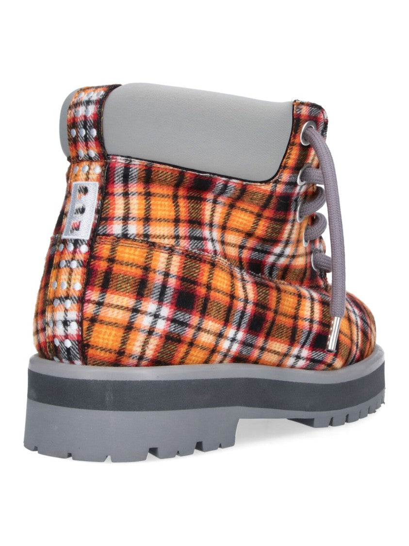 Pdf Orange Plaid Padded Collar Rugged Boots