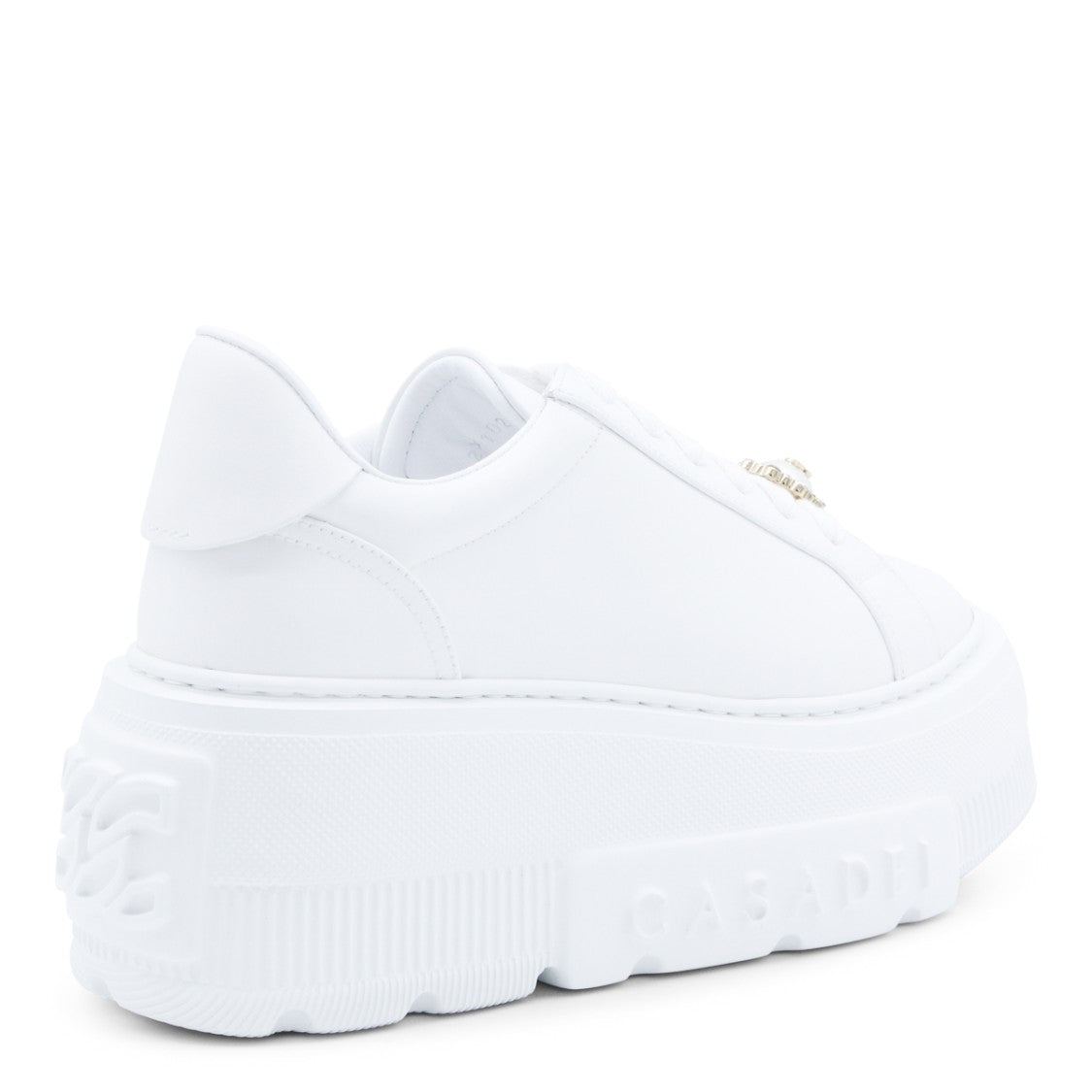 Casadei Minimalist White Sneakers With Smooth Upper