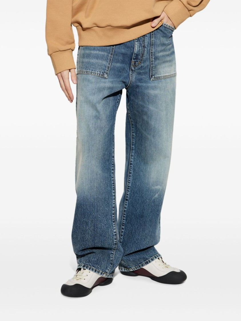 Givenchy Blue Concealed Fly Side Inset Trousers