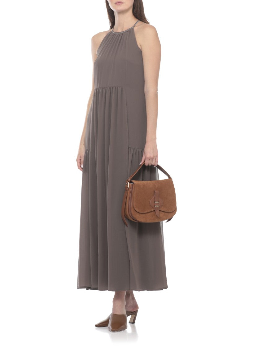 Coccinelle Elegant Suede Leather Shoulder Bag With Gold-Tone Hardware