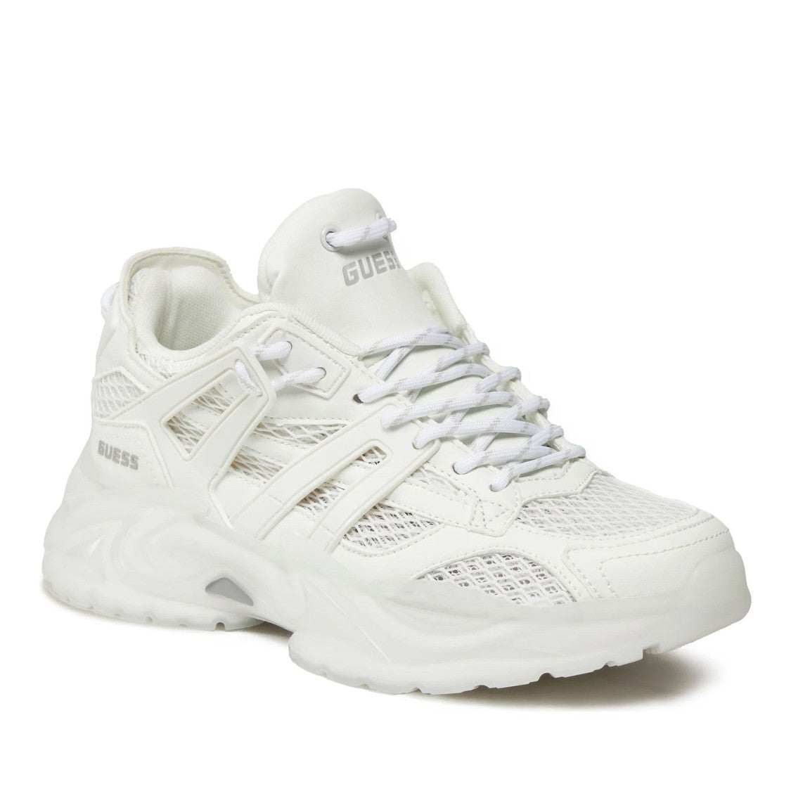 Guess White Belluna Breathable Mesh Sneakers