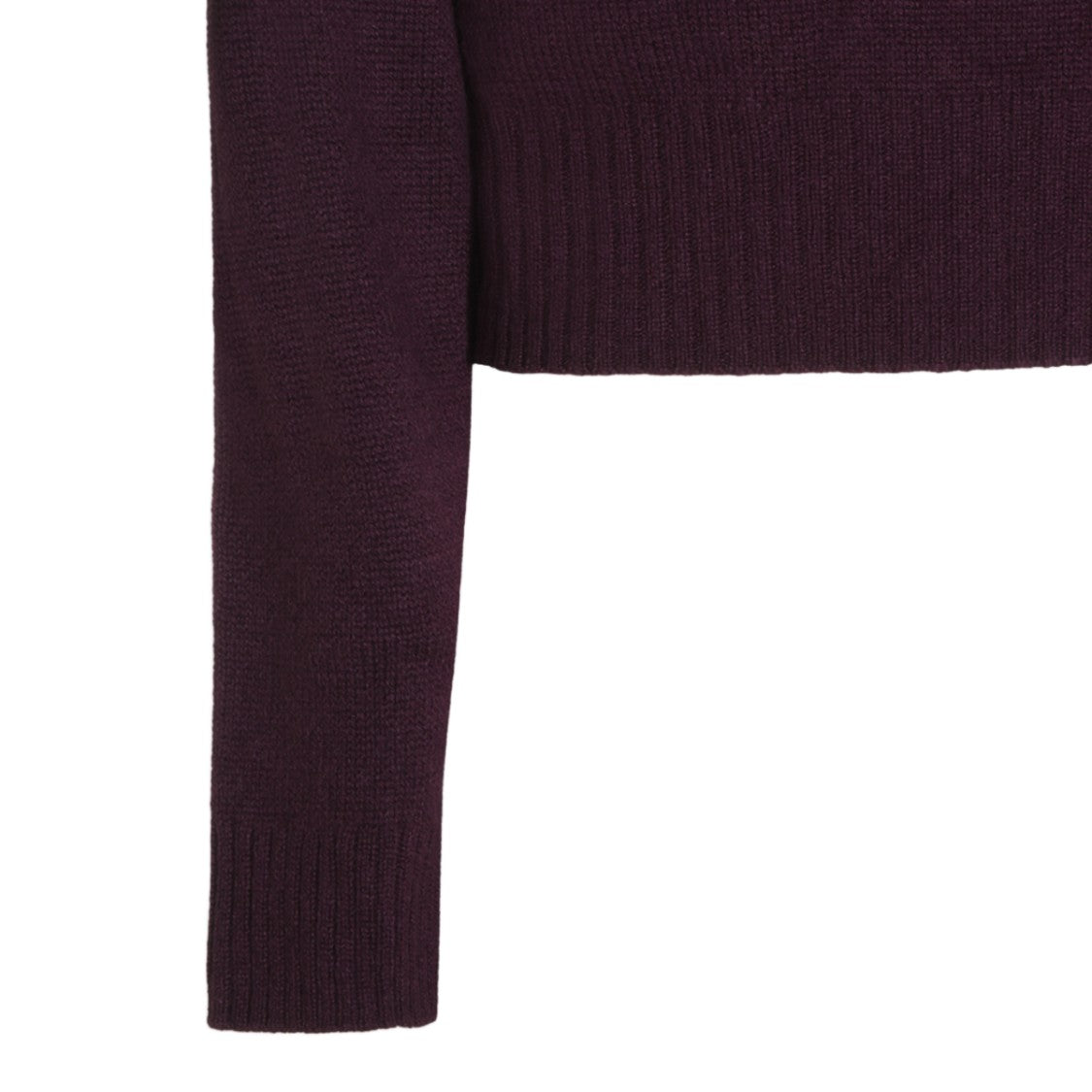 Allude Deep Plum Ribbed Knit Sweater