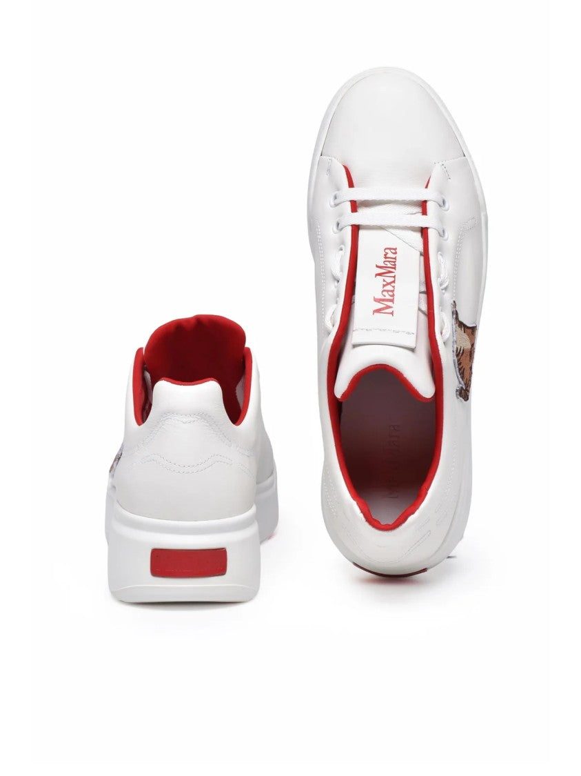 Max Mara White Leather Maxi Cny Sneakers