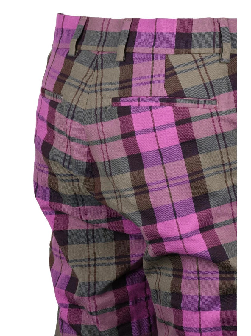 Vivienne Westwood Anglomania Tapered Plaid 'Boy' Pants In Cotton-Wool Blend