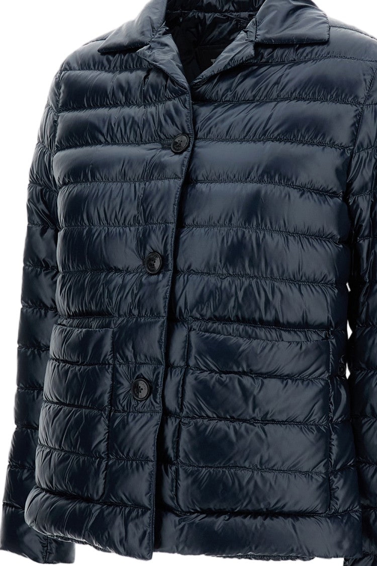 Herno Quilted Down Jacket With Button Fastening And Pointed Collar