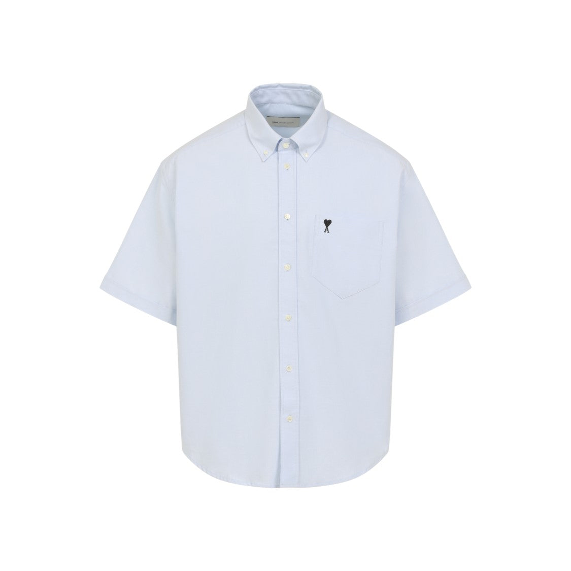 Ami Paris Boxy Light Blue Oxford Cotton Shirt