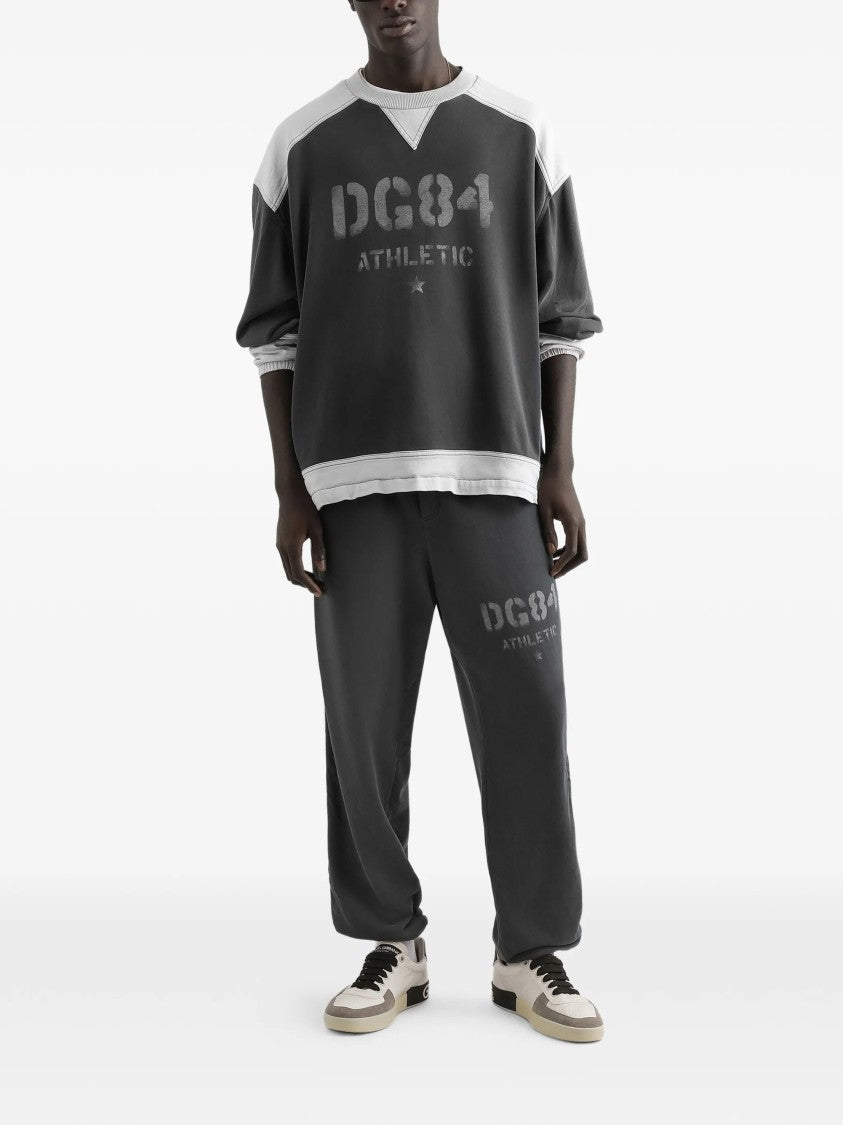 Dolce & Gabbana Black Relaxed-Fit Contrast Stripe Track Pants
