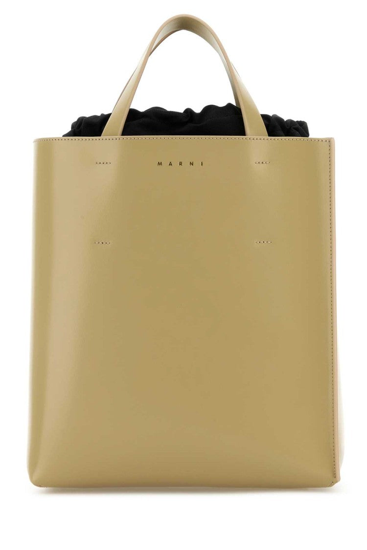 Marni Khaki Leather Small Museo Handbag