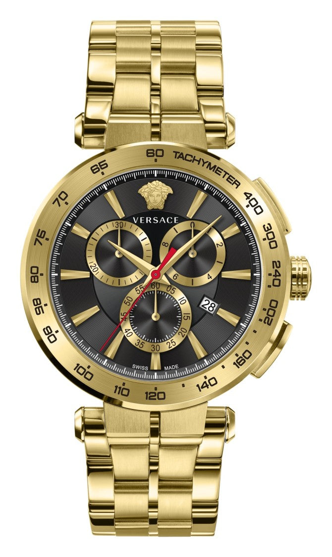 Versace Aion Chronograph 45Mm Gold Tone Stainless Steel Watch