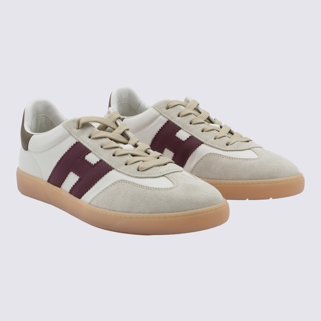 Hogan Low-Top Sneakers With Beige Suede Overlays