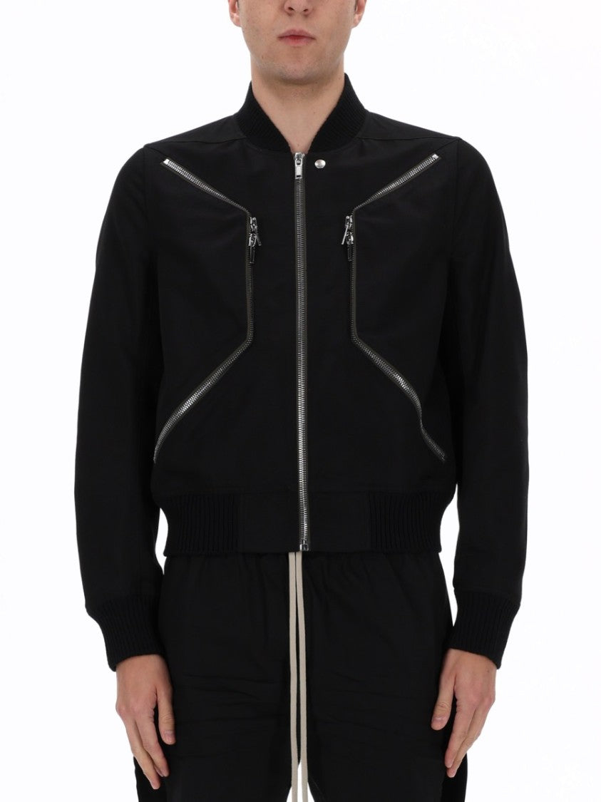 Rick Owens Heizer Flight Cropped Black Jacket