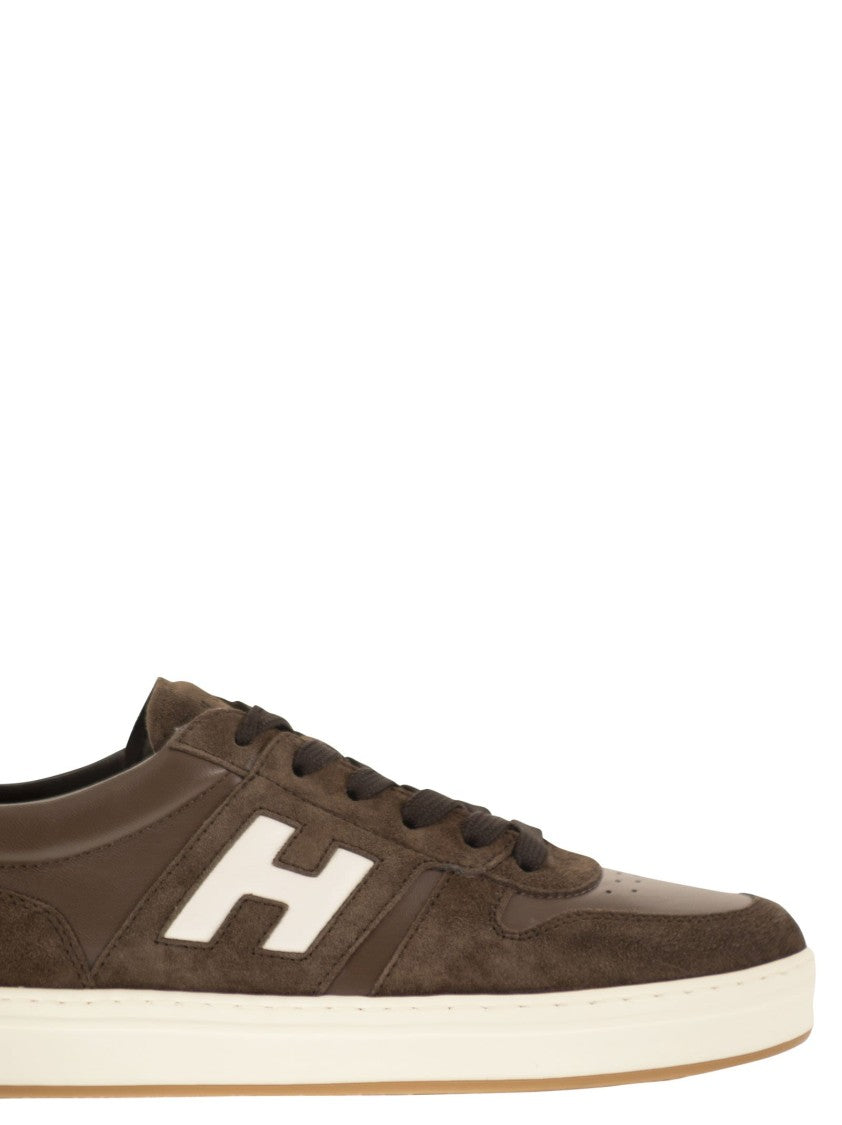 Hogan H668 - H-Tv Leather And Suede Trainers