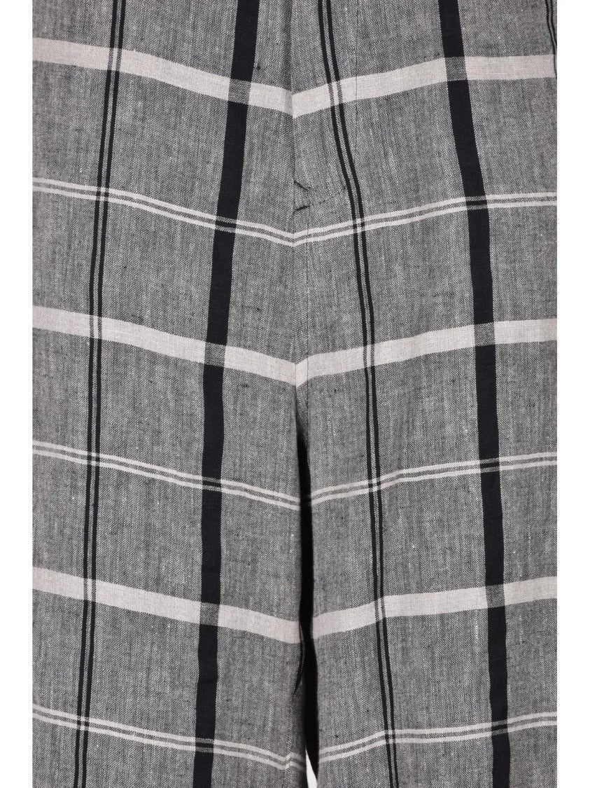 Yohji Yamamoto Grey High-Waisted Gauzed Linen-Blend Wide-Leg Pants