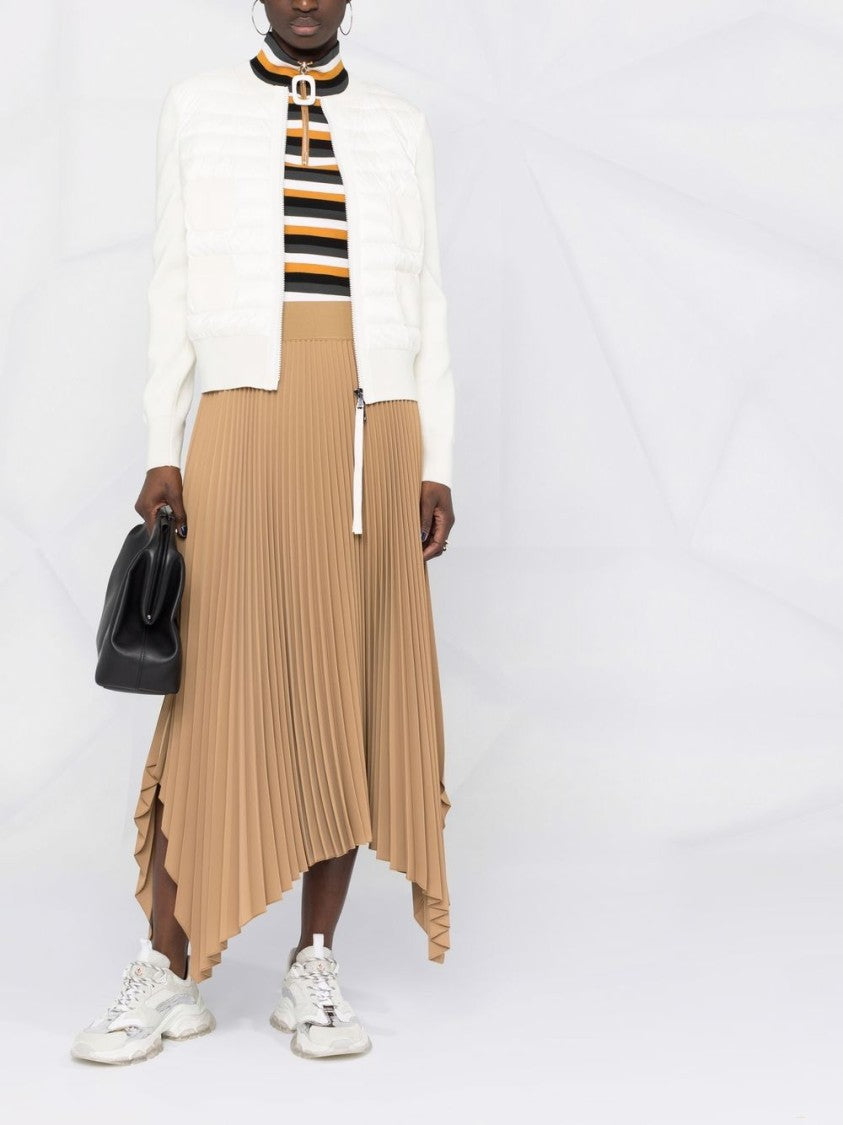 Moncler Quilted Interlock Knit Wool Zip-Through Knit