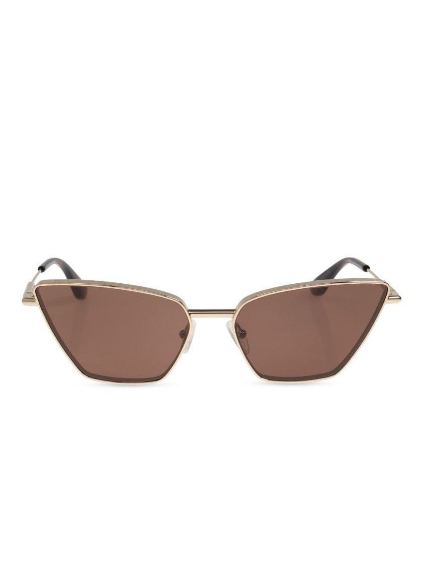 Alexander Mcqueen Geometric Gold Sunglasses With Bold Angular Frame
