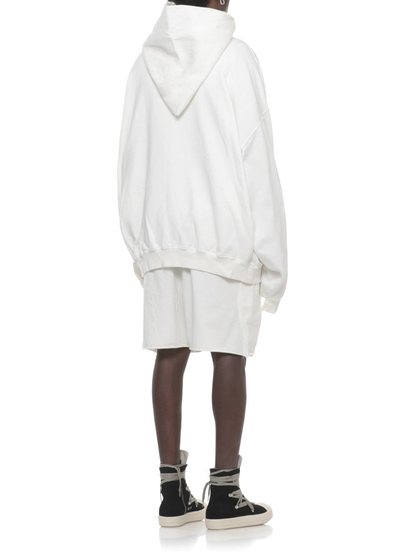 Drkshdw By Rick Owens White Mountain Hun Cotton Hoodie