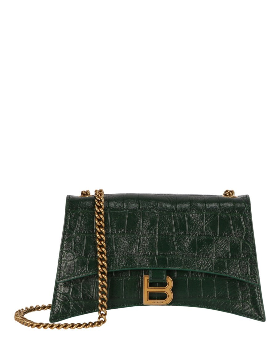 Balenciaga Xs Crocodile Embossed Crush Chain Shoulder Bag