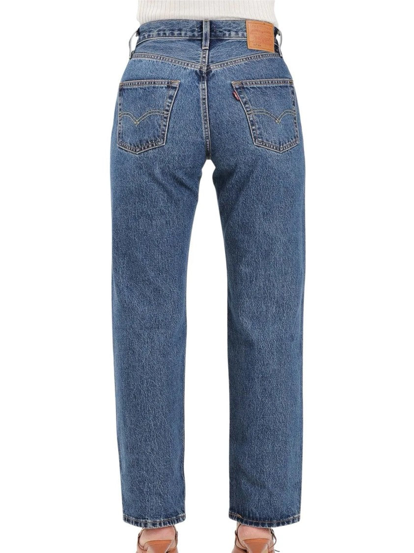 Levi's White Cotton Straight Jeans