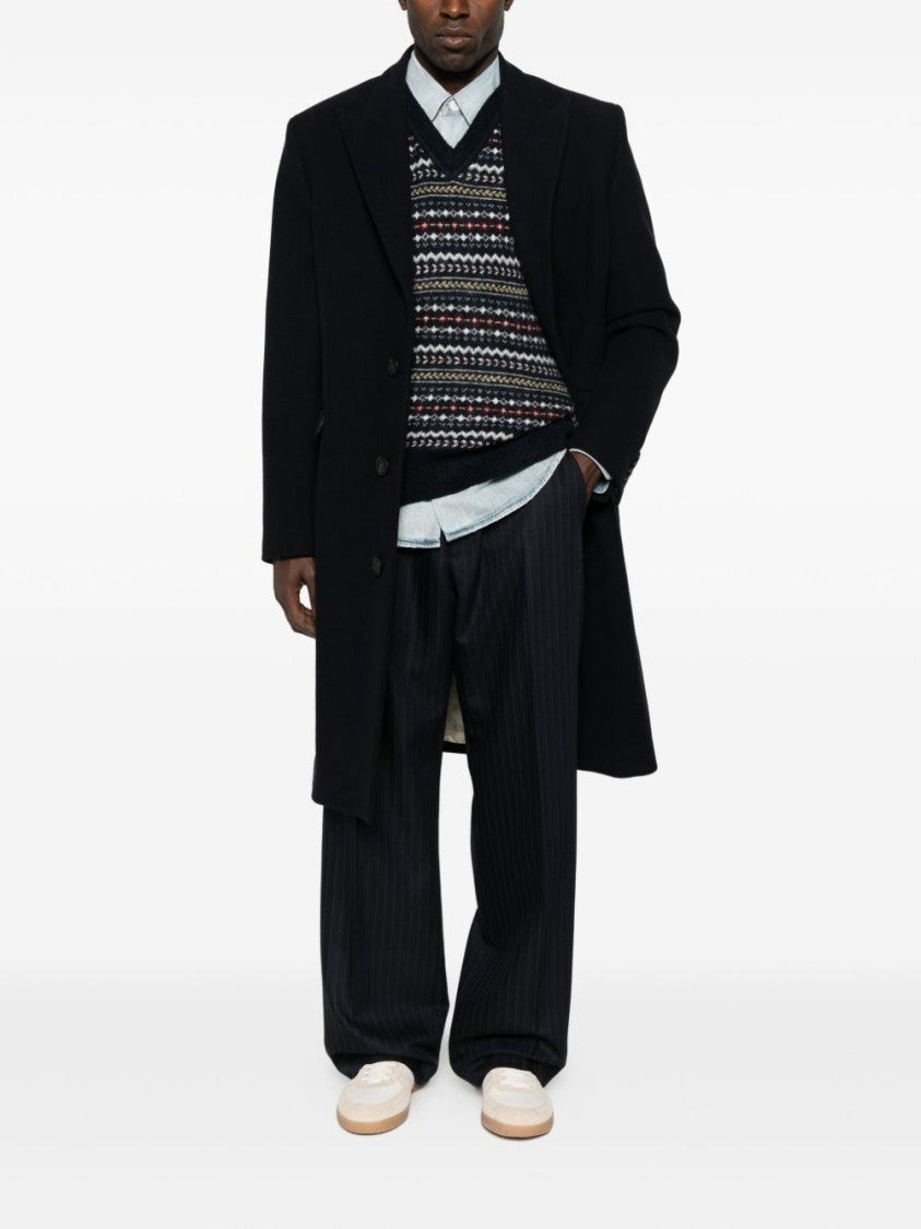 Golden Goose Black Wool Blend Notched Lapel Coat