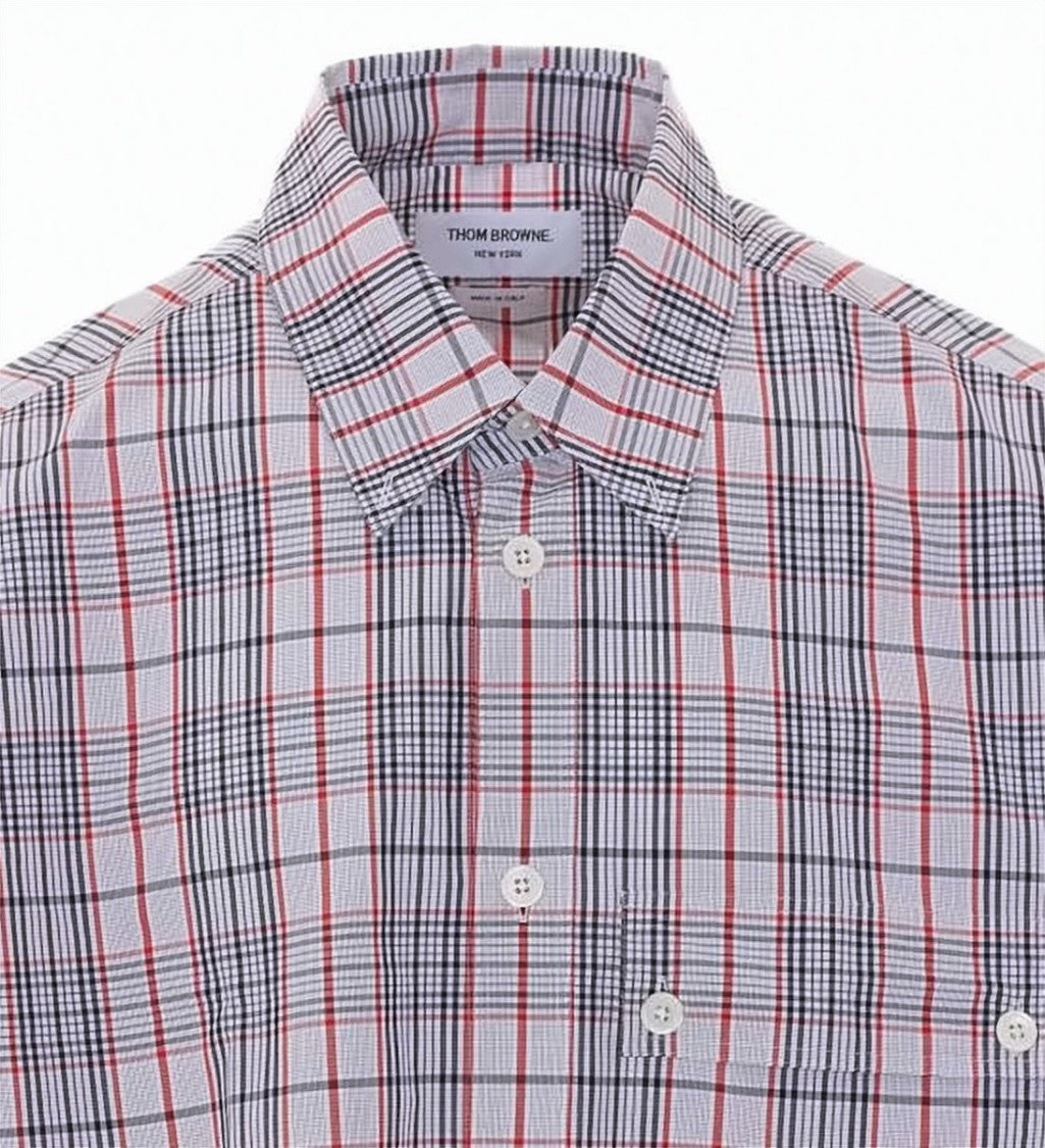 Thom Browne Classic Plaid Pattern Long-Sleeve Shirt