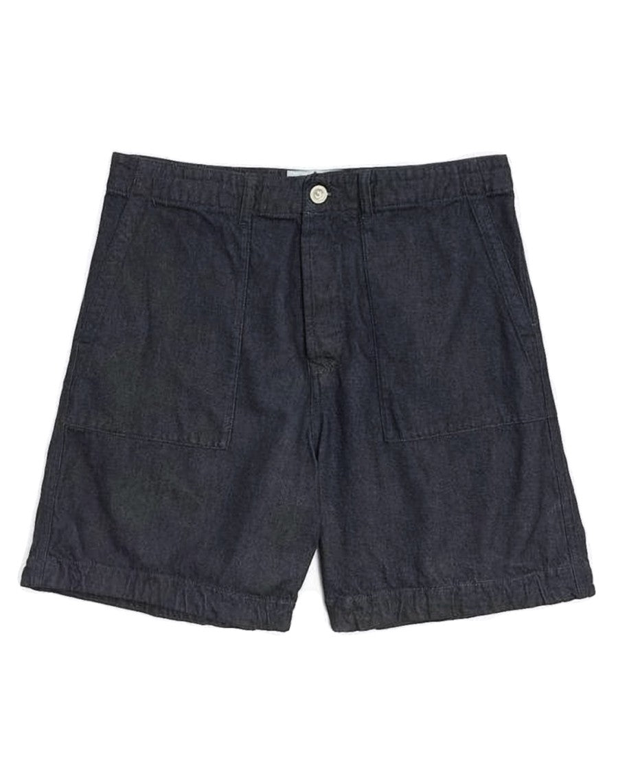 C.P. Company Relaxed Fit Black Shorts With Textured Fabric Blend