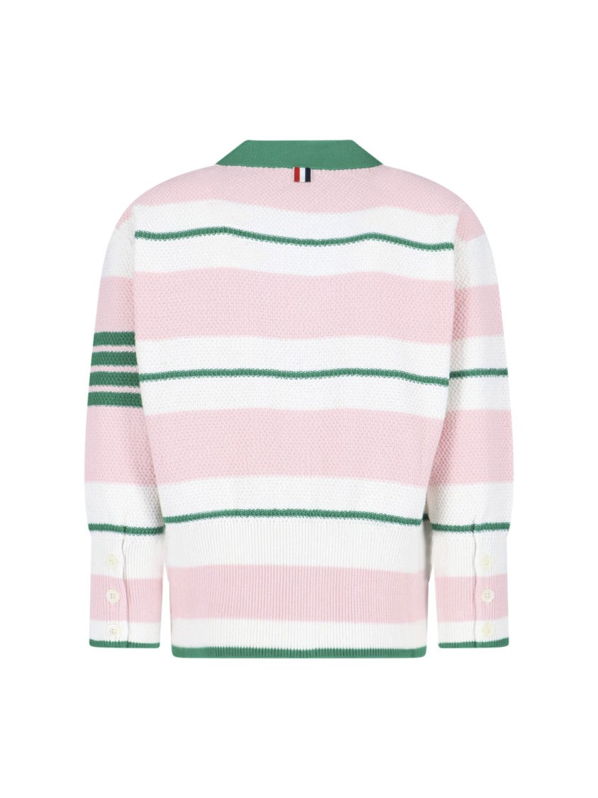 Thom Browne Striped Cardigan – Pink