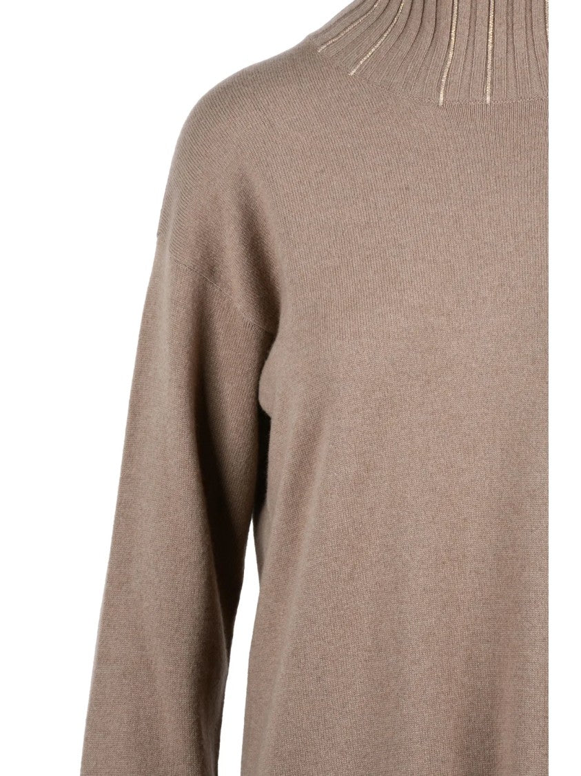 Fabiana Filippi Beige Virgin Wool-Blend Knit Dress
