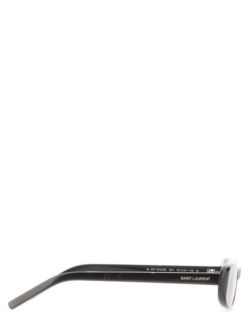 Saint Laurent Slim Oval Black Acetate Sunglasses With Tinted Lenses
