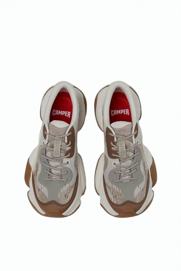 Camper Layered Neutral Sneakers With Calf Leather