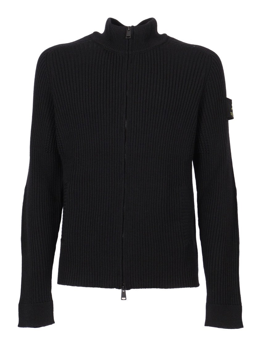 Premiata Ribbed Knit Zip-Up Jacket In Virgin Wool