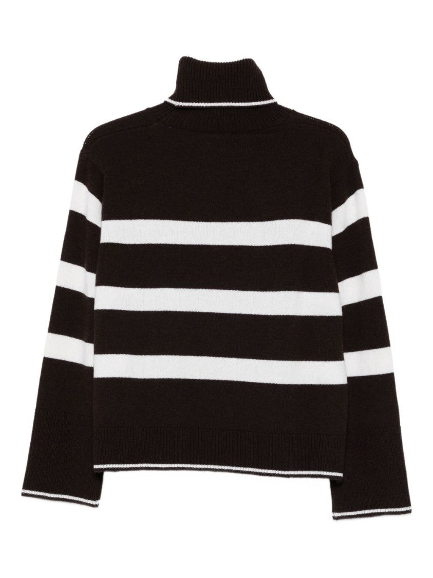 Seventy Sergio Tegon High-Neck Cropped Boxy Sweater With Contrasting Stripes