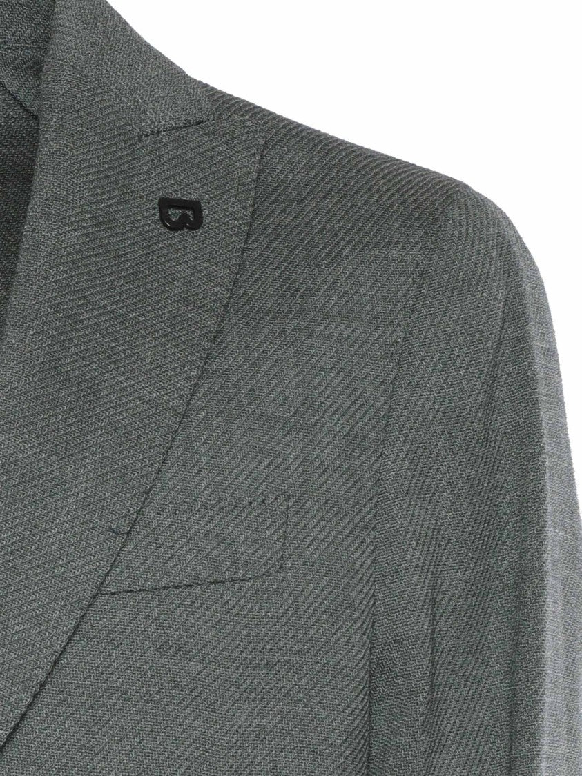 Breras Tailored Grey Blazer With Notch Lapel