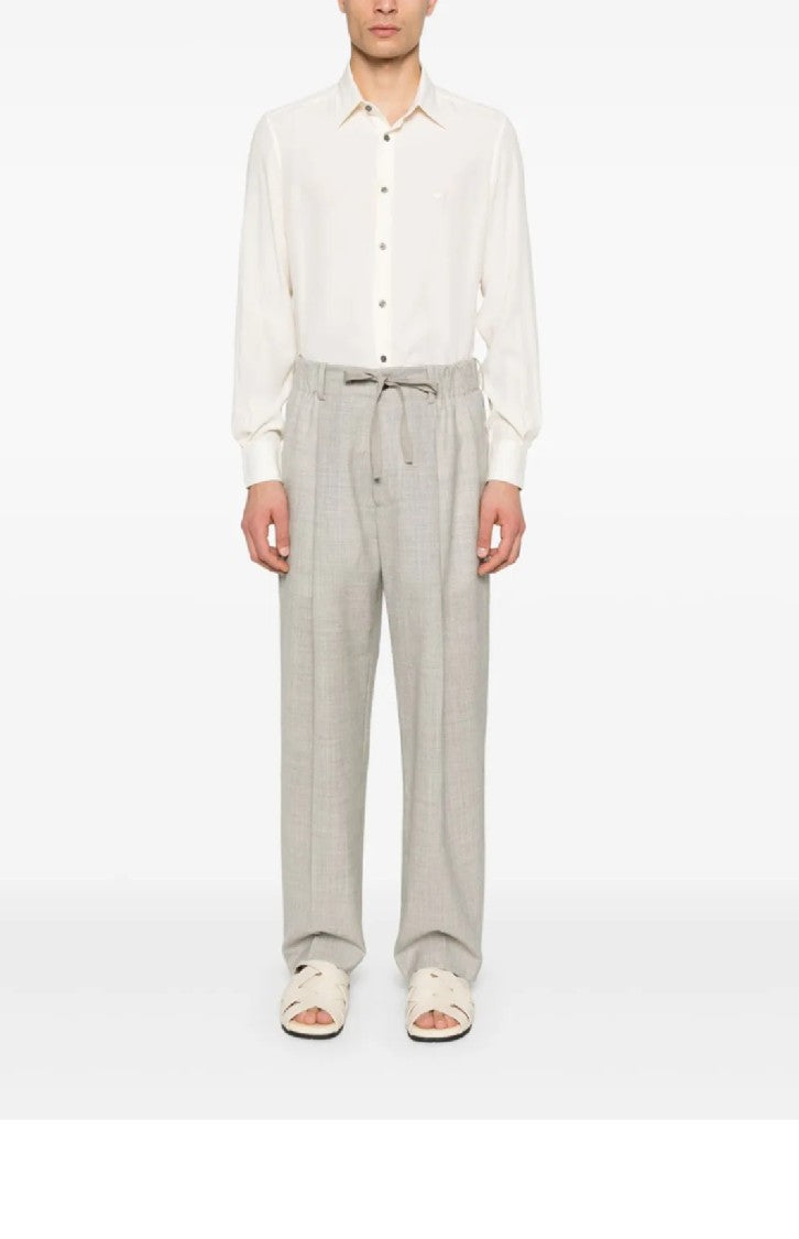 Emporio Armani Tailored White Shirt Crafted From Lyocell And Viscose