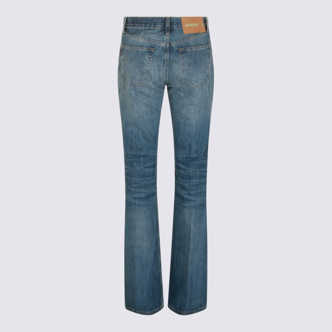 Haikure Slightly Flared Vintage Wash Denim Jeans