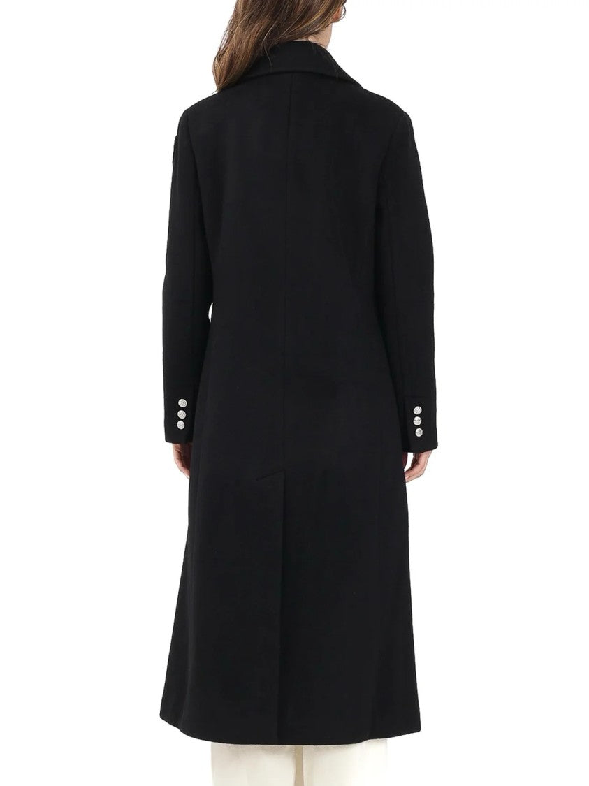 Blauer Double-Breasted Wool Long Coat With Classic Tailored Silhouette