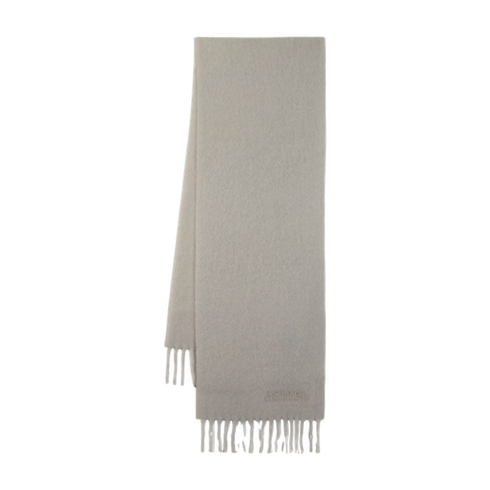Isabel Marant Beige Wool Scarf With Subtle Fringe