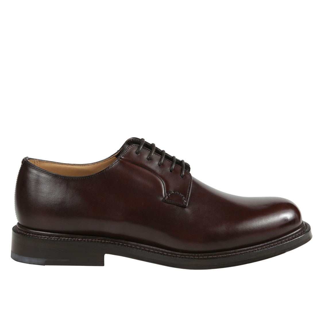 Church's Burgundy Hand-Stitched Derby Blucher Shoes