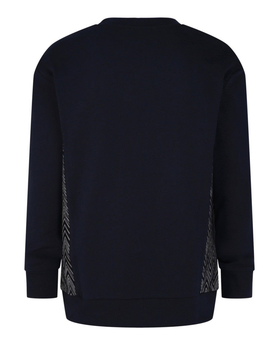 M Missoni Zig-Zag Panelled Crewneck Sweatshirt