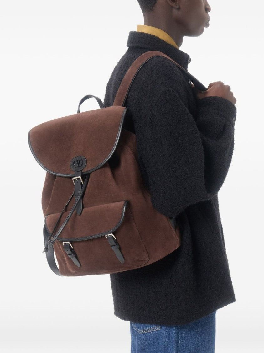 Valentino Garavani Antibes Structured Suede Backpack