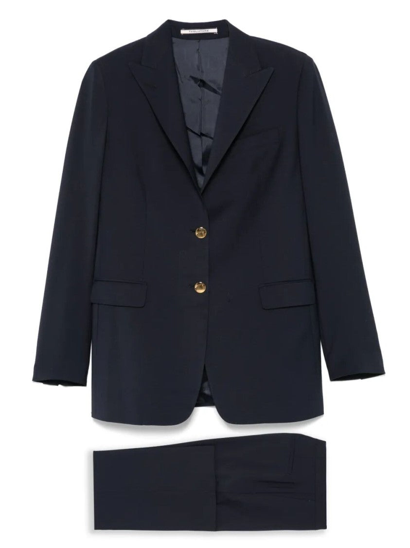 Tagliatore Tailored Blue Suit With Classic Notch Lapel
