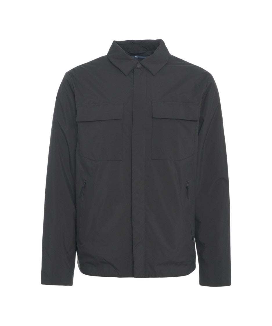 People Of Shibuya Black 'Kiso' Overshirt With Minimalistic Design And Functional Button Closure