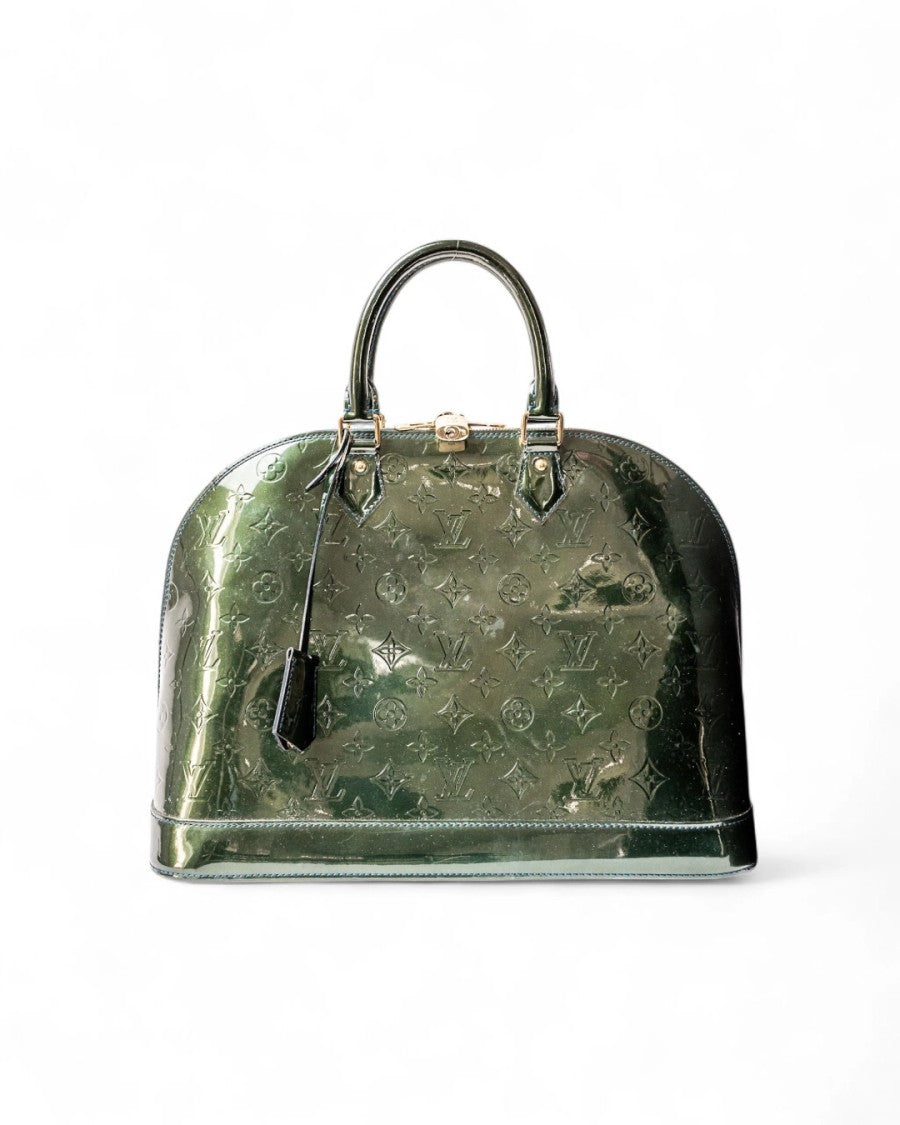 Louis Vuitton Alma Gm Patent Leather In Green