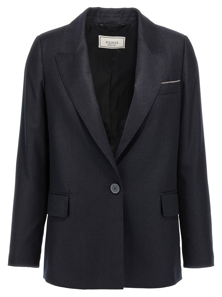 Peserico Lurex Single-Breasted Blazer
