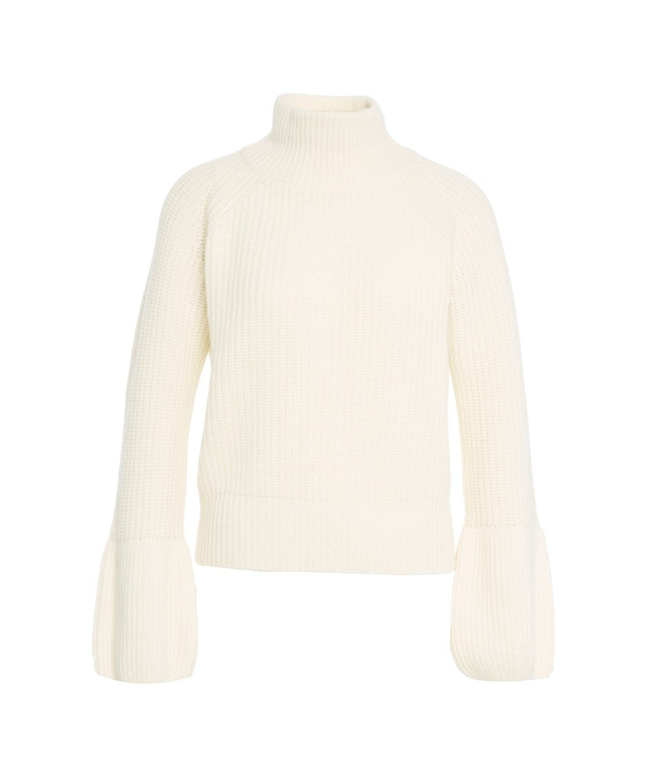 Jucca High-Neck Knitwear Sweater With Gathered Cuffs