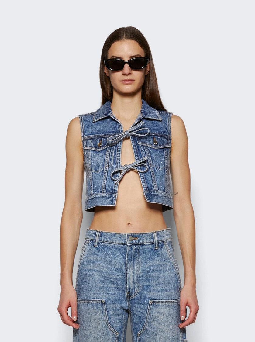 Alexander Wang Tied Front Vest Vintage Light Indigo