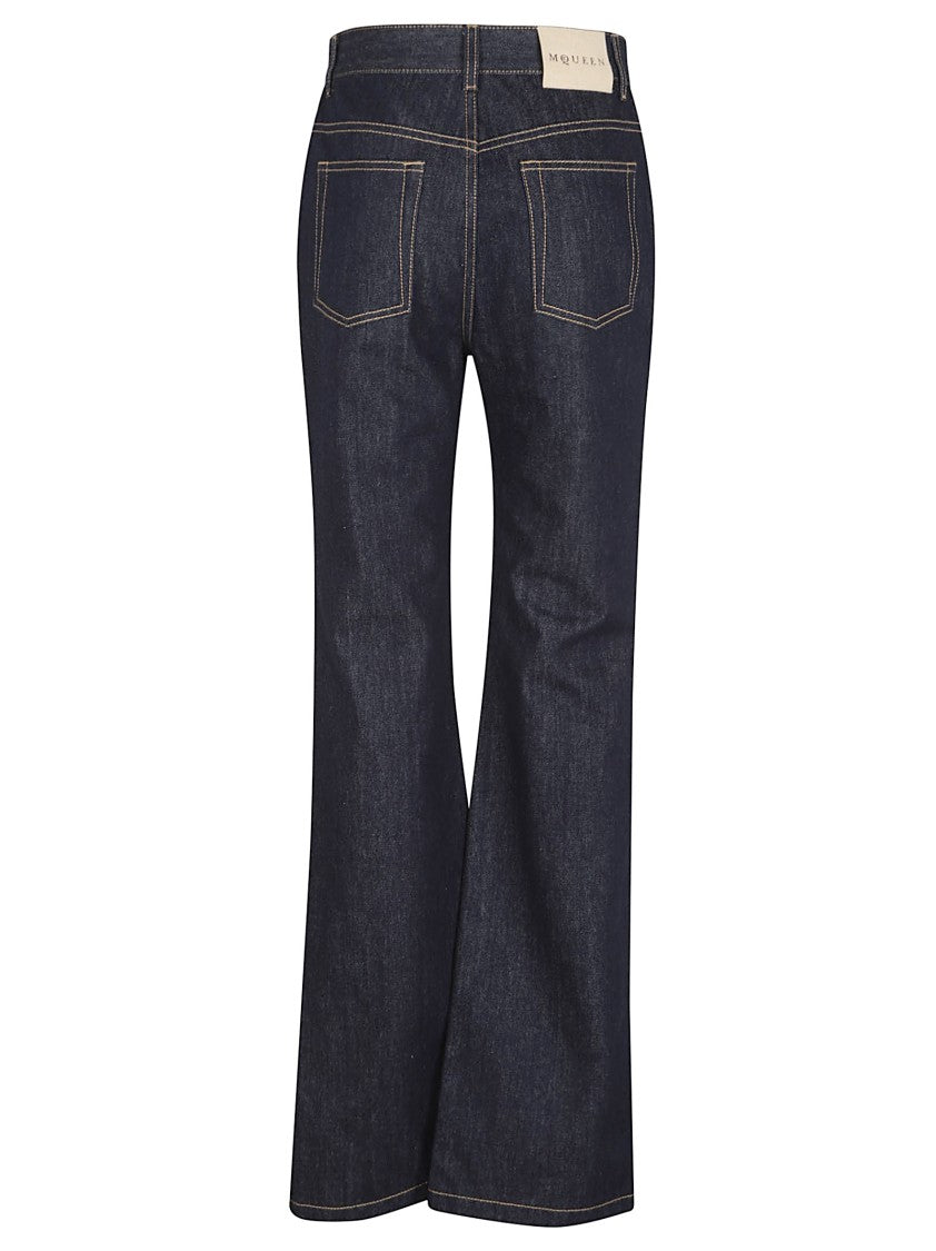 Alexander Mcqueen Slightly Flared Blue Denim Jeans