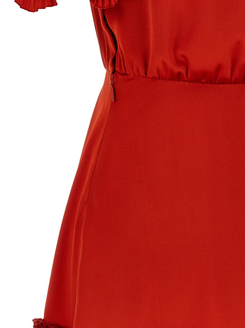 Saint Laurent One-Shoulder Shiny Silk Satin Dress