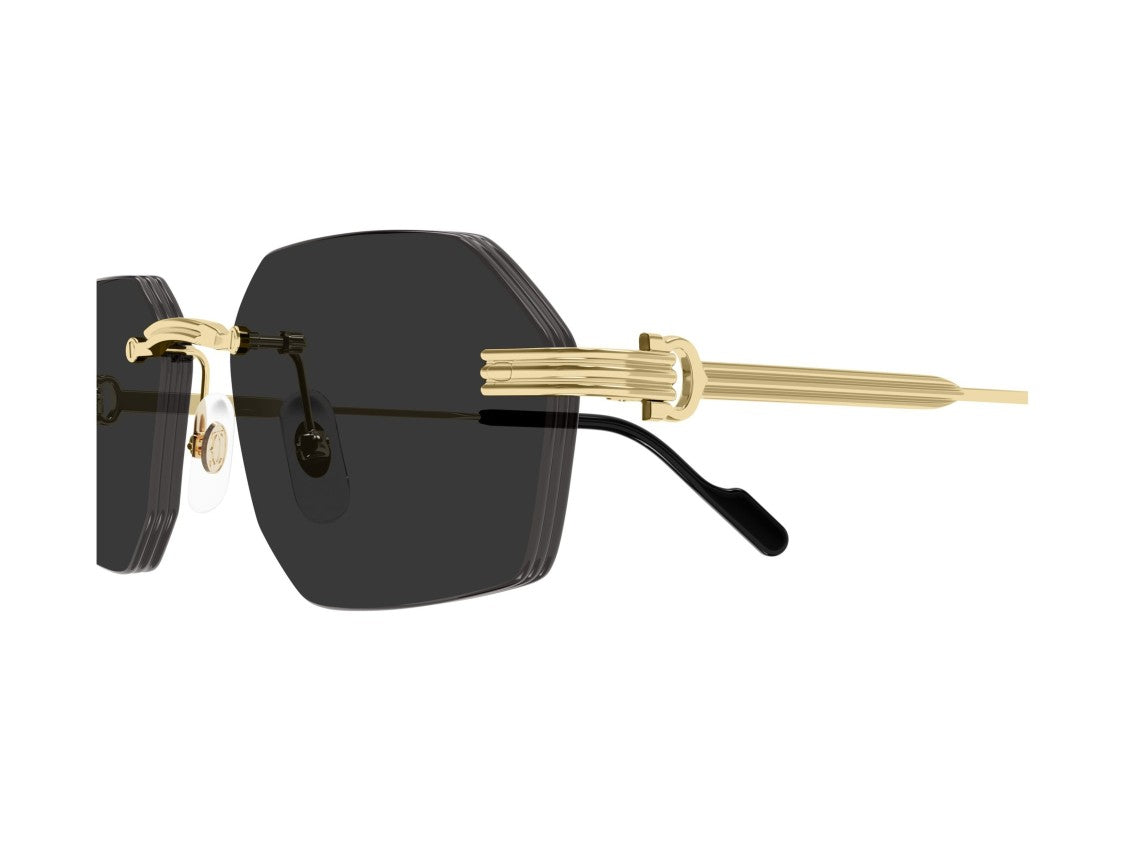 Cartier Gold Ct0616s Rimless Hexagonal Sunglasses