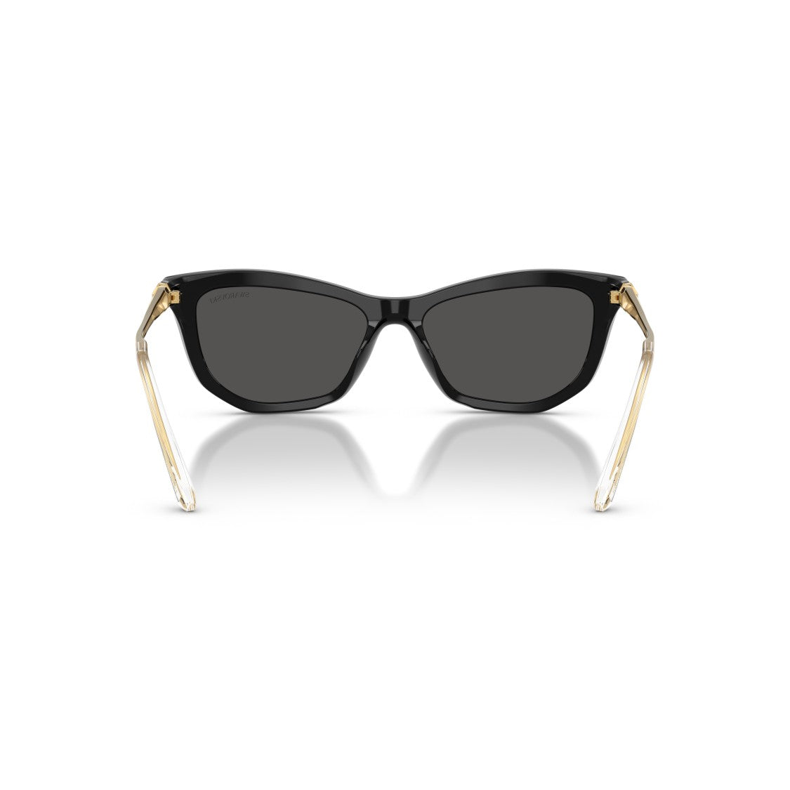 Swarovski 0Sk6057 Bold Black Acetate Cat-Eye Sunglasses With Crystal Embellishments